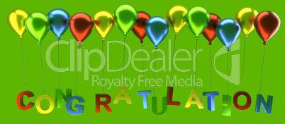 Colorful balloons with congratulation