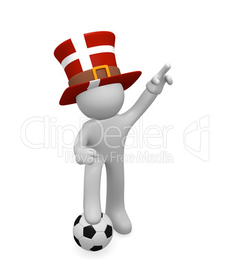 Danish soccer fan with soccer ball