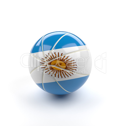 Basketball with the flag of Argentina