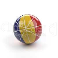 Basketball with the flag of Romania