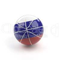 Basketball with the flag of Russia
