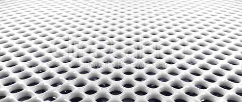 Glossy white metal grid background, 3d rendering