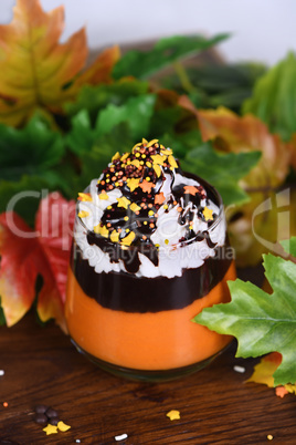 Pumpkin chocolate beverage