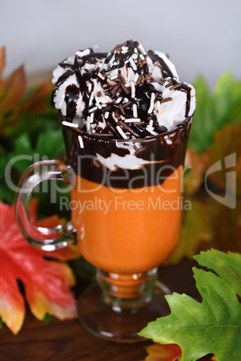 Pumpkin chocolate beverage