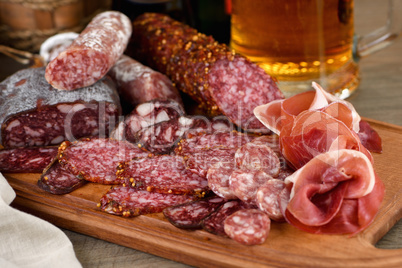 A meat appetizer is a great idea for a beer.