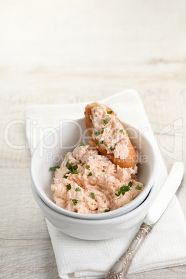 Appetizer pate  salmon with soft cheese