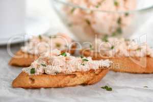 Appetizer pate  salmon with soft cheese
