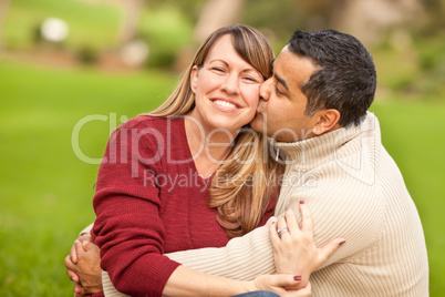 Attractive Mixed Race Couple Portrait in the Park