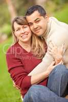 Attractive Mixed Race Couple Portrait in the Park