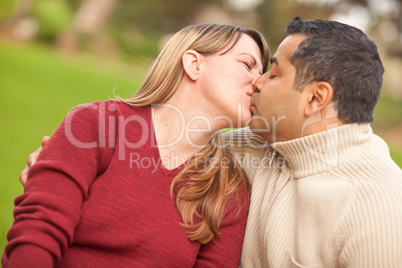 Attractive Mixed Race Couple Portrait in the Park