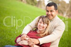 Attractive Mixed Race Couple Portrait in the Park