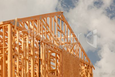 Wood Home Framing Abstract At Construction Site