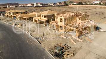Aerial View of New Homes Construction Site