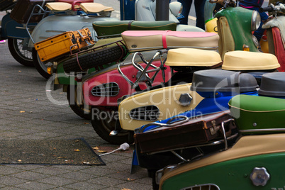 Various vintage scooters