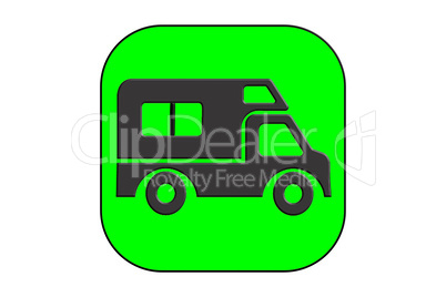 Black silhouetted icon for Motorhome