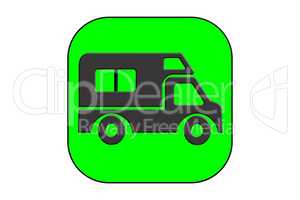 Black silhouetted icon for Motorhome