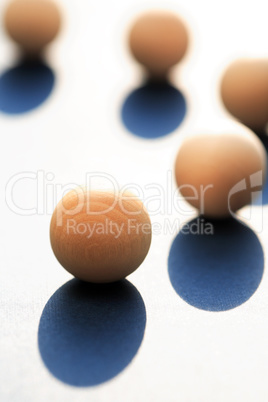 Wooden Balls With Shadow