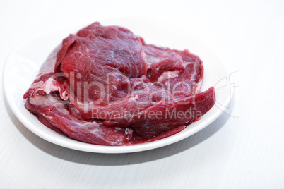Raw Meat On Plate