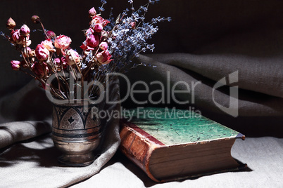 Dried Flowers And Book