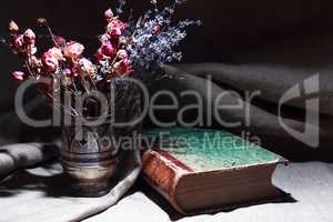 Dried Flowers And Book
