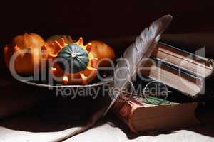 Pumpkins And Book
