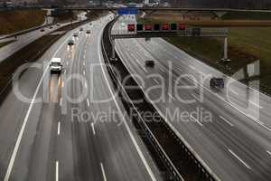 Outdoor shut of a stretch of motorway in Germany