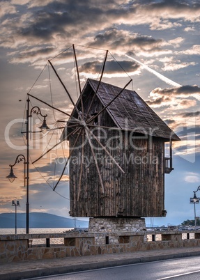 Old windmill in Nessebar, Bulgaria