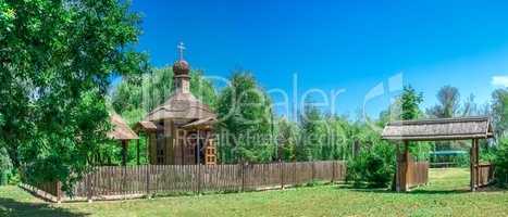 Wooden chapel in the city of Vilkovo, Ukraine