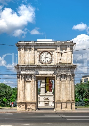 Triumphal arch in Chisinau, Moldova