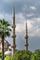 Minarets of the mosque of Hagia Sophia in Istanbul, Turkey
