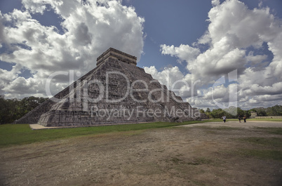 View of three quarters of the Pyramid of Chichen Itza #7