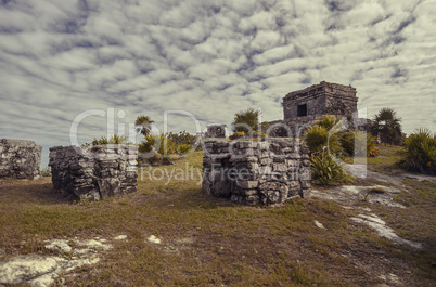 Remains of small Mayan houses