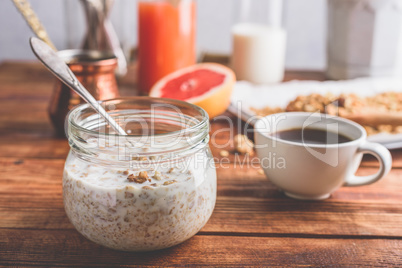 Healthy breakfast with granola