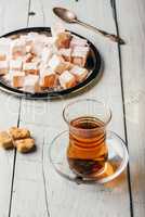 Tea with turkish delight Rahat Lokum