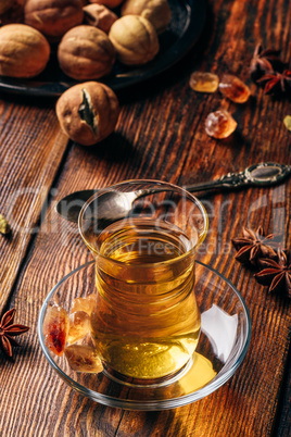 Spiced tea in oriental glass