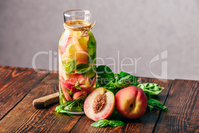 Summer Water with Peach and Basil.