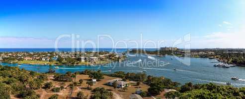 Aerial view of Loxahatchee River from the Jupiter Inlet Lighthou