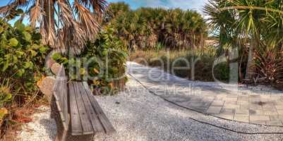 Bench on the way to the beach in Boca Grande