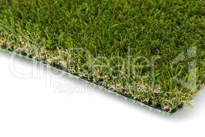 Section of Artificial Turf Grass On White Background