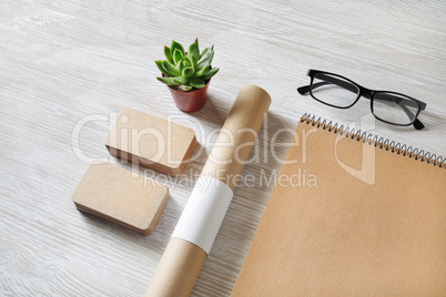 Blank kraft stationery set