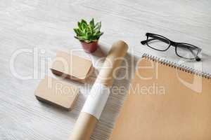 Blank kraft stationery set