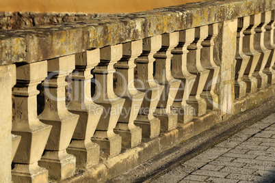 Detail of Concrete balustrade in the temple