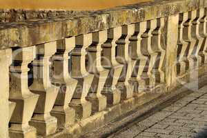 Detail of Concrete balustrade in the temple