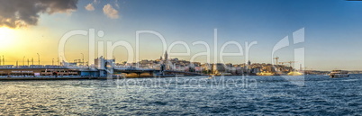 Eminonu square and Galata bridge in Istanbul, Turkey