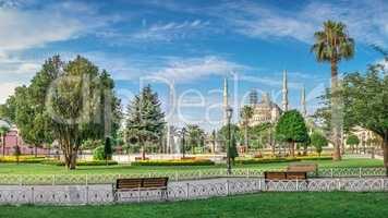 Sultan Ahmed Park in Istanbul, Turkey