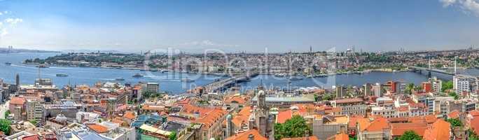 Top panoramic view of Istanbul city in Turkey
