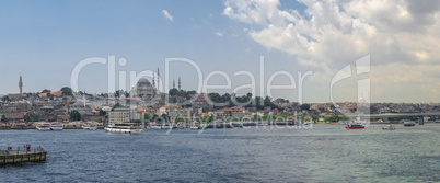 Top panoramic view of Fatih district in Istanbul, Turkey