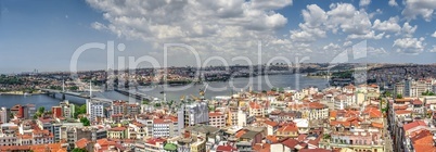 Top panoramic view of Fatih district in Istanbul, Turkey