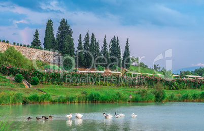 Lake in Pamukkale Village, Turkey