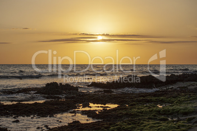 Sunset over the sea in the caribbean 2